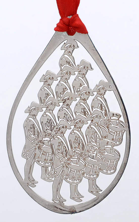 Twelve Days of Christmas-Pierced Twelve Drummers Drumming - Boxed by Towle Silver-1