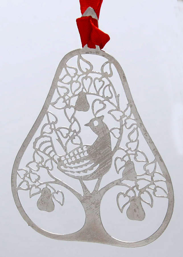 Twelve Days of Christmas-Pierced Partridge In A Pear Tree - No Box by Towle Silver-1