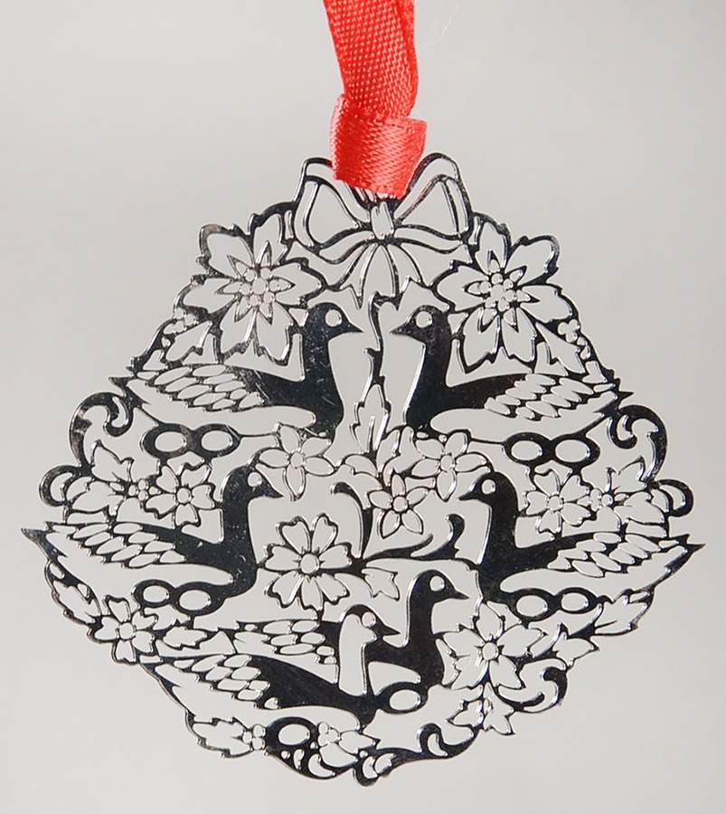 Twelve Days of Christmas-Pierced Six Geese A Laying - Boxed by Towle Silver-1