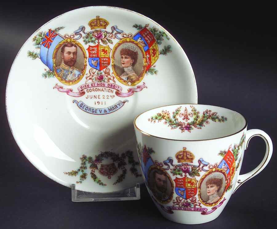 Tuscan Royalty Giftware George V & Mary Coronation Cup & Saucer - No Box by Tuscan - Royal Tuscan-1