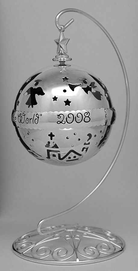 Annual Musical Ball Ornament Joy To The World-2008 - No Box by Towle Silver-1