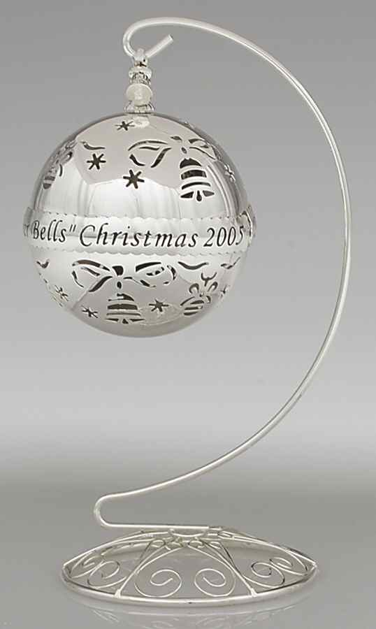 Annual Musical Ball Ornament Silver Bells-2005 - Boxed by Towle Silver-1