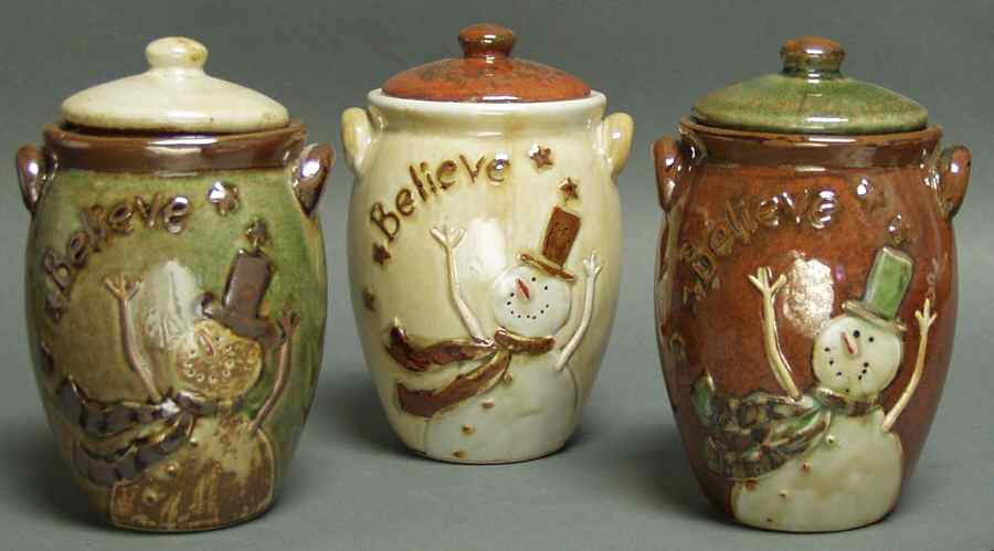 Holiday Giftware Snowman Canister Set Of 3 - With Box by Transpac Imports Inc-1