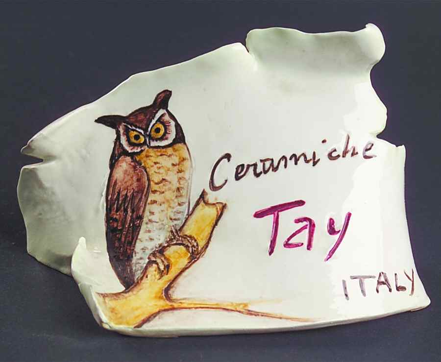 Advertising Signs Off White With Owl - Advertising Signs by Tay Porcelain-1
