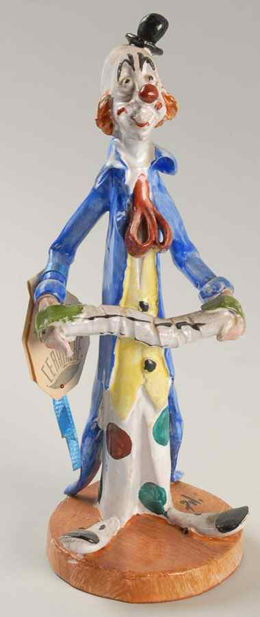 Poli Cesare Figurines Clown With Accordion - No Box by T P Ceramiche-1