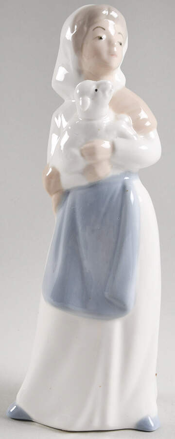 Tengra Figurines Girl Holding Lamb/Sheep - No Box by Tengra-Spain-1