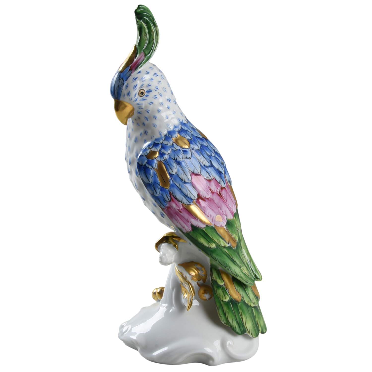 Vista Alegre Figurines Cockatoo  Blue Pink Green Gold - No Box by Vista Alegre-1