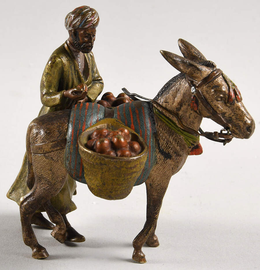 Vienna Bronze Arab Man & Donkey With Baskets - No Box by Vienna Bronze-1