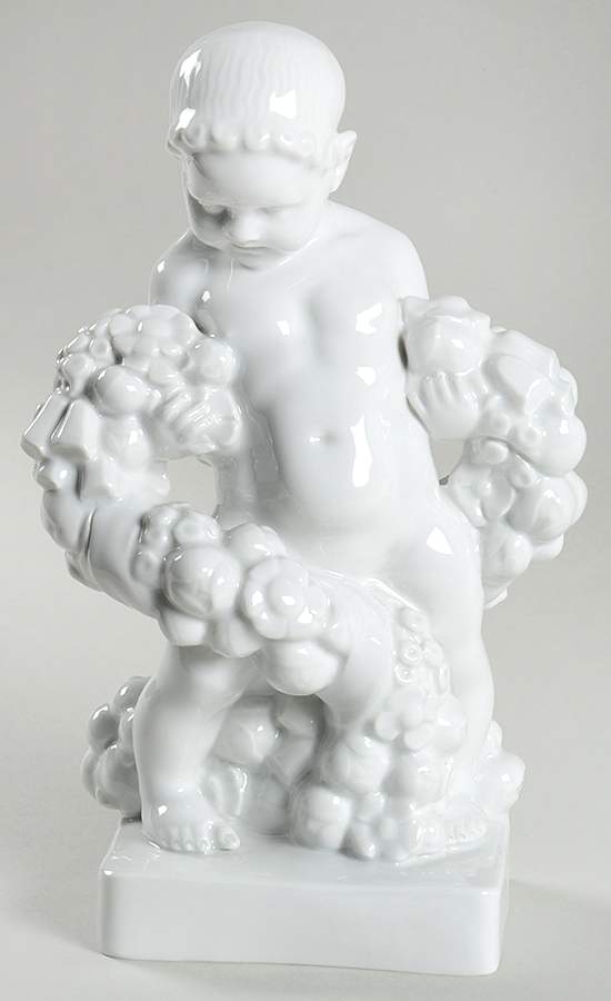Volkstedt Figurines Cherub With Garland - No Box by Volkstedt Porcelain-1