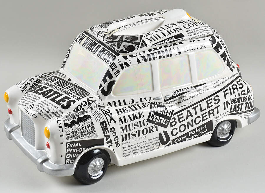 Cookie Jars Beatles Newspaper Taxi - Boxed by Vandor-1