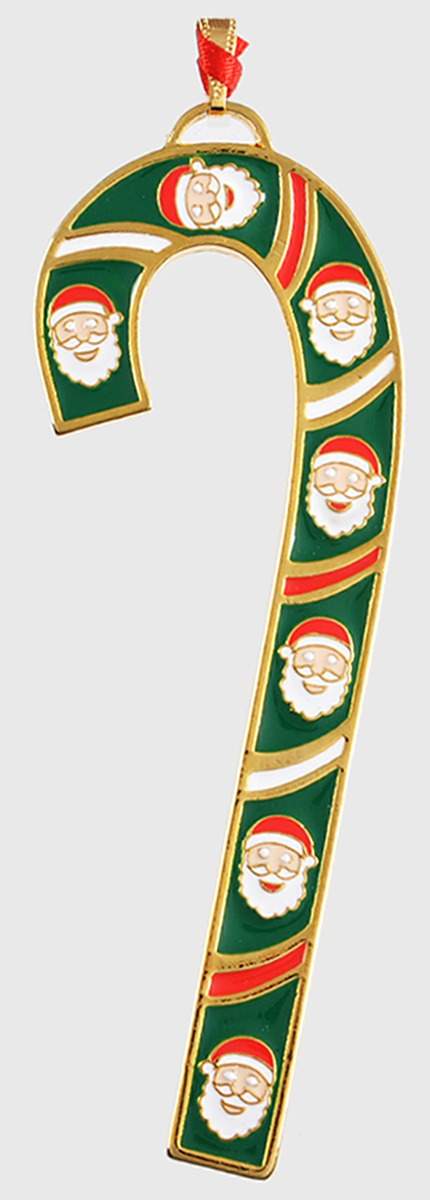 Candy Cane-Ornament Santas - Boxed by Wallace Silver-1