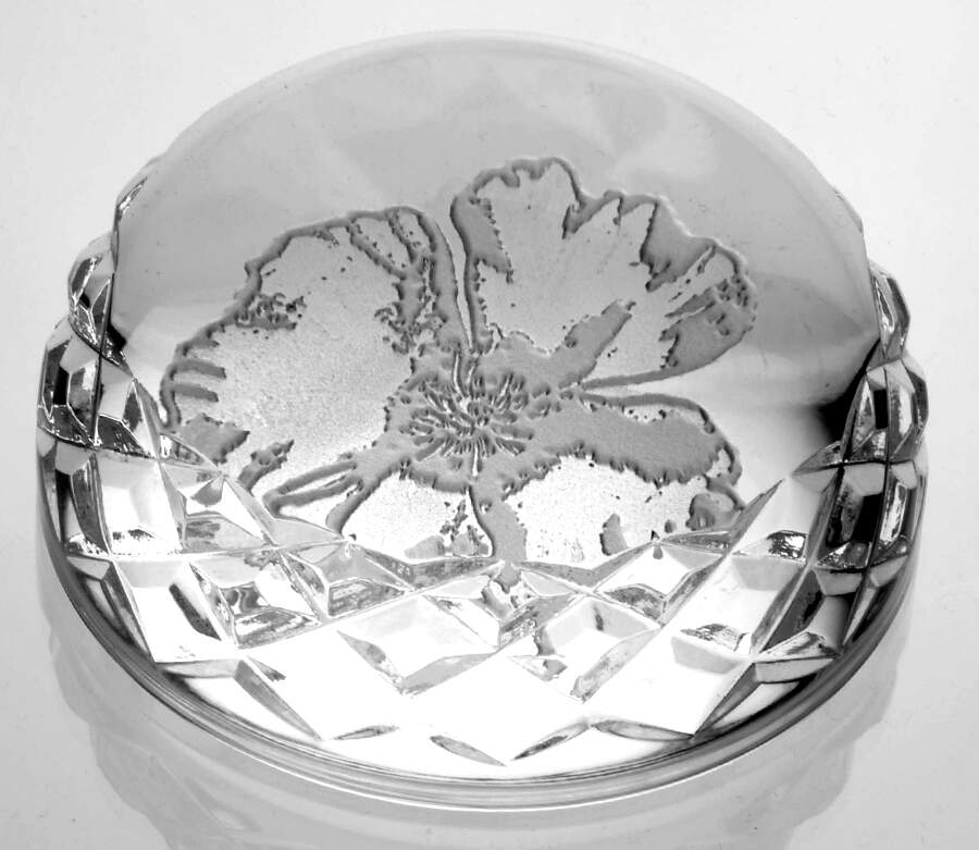 Waterford Crystal Paperweight Poppy-Dome  - No Box by Waterford Crystal-1
