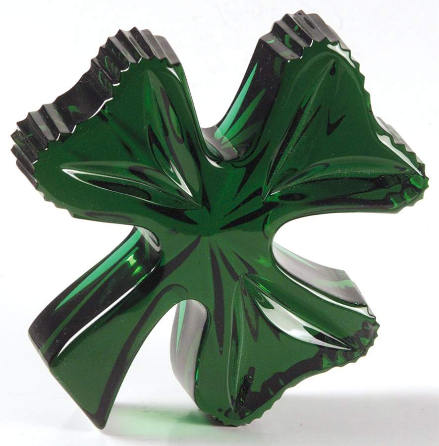 Waterford Crystal Paperweight Shamrock-Green - No Box by Waterford Crystal-1