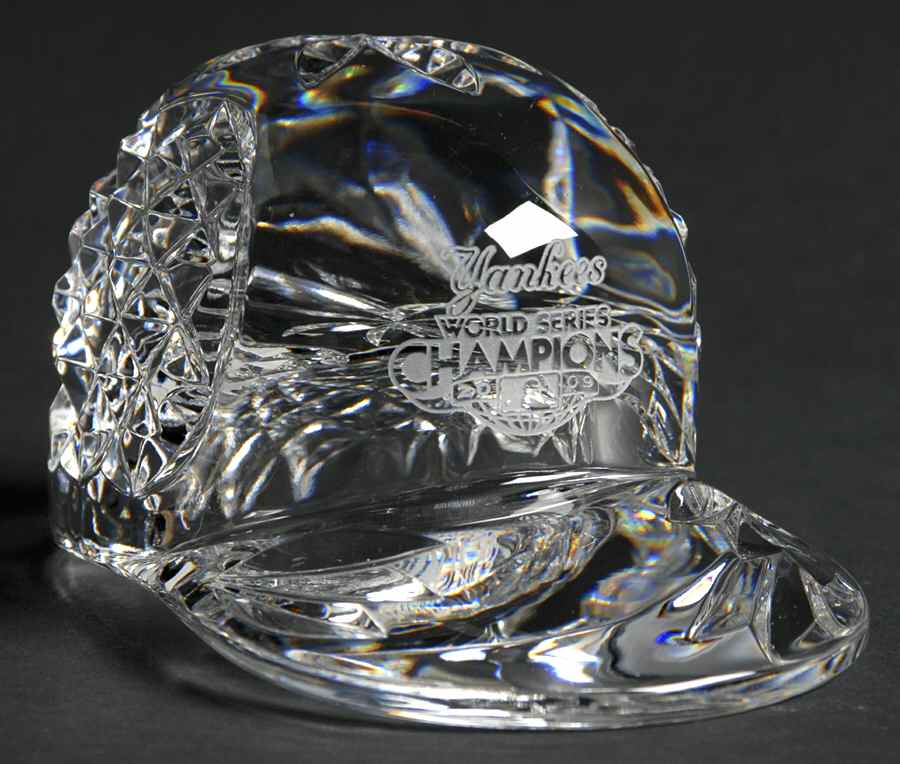 Waterford Crystal Paperweight Baseball Cap 2009 Ws Yankees - Boxed by Waterford Crystal-1
