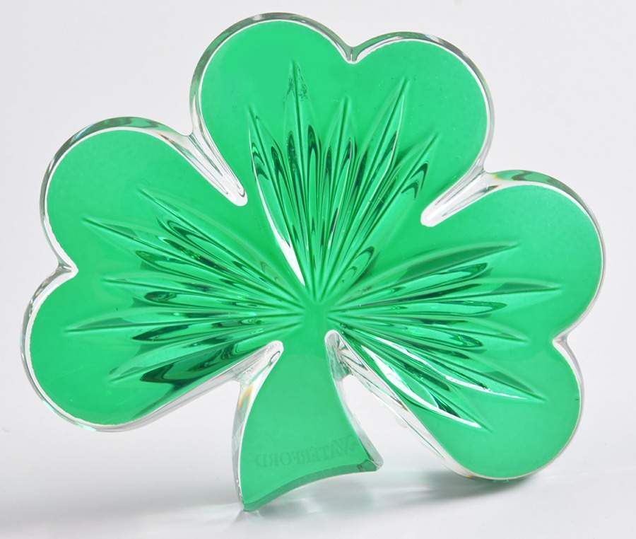 Waterford Crystal Paperweight Shamrock-Green - No Box by Waterford Crystal-1