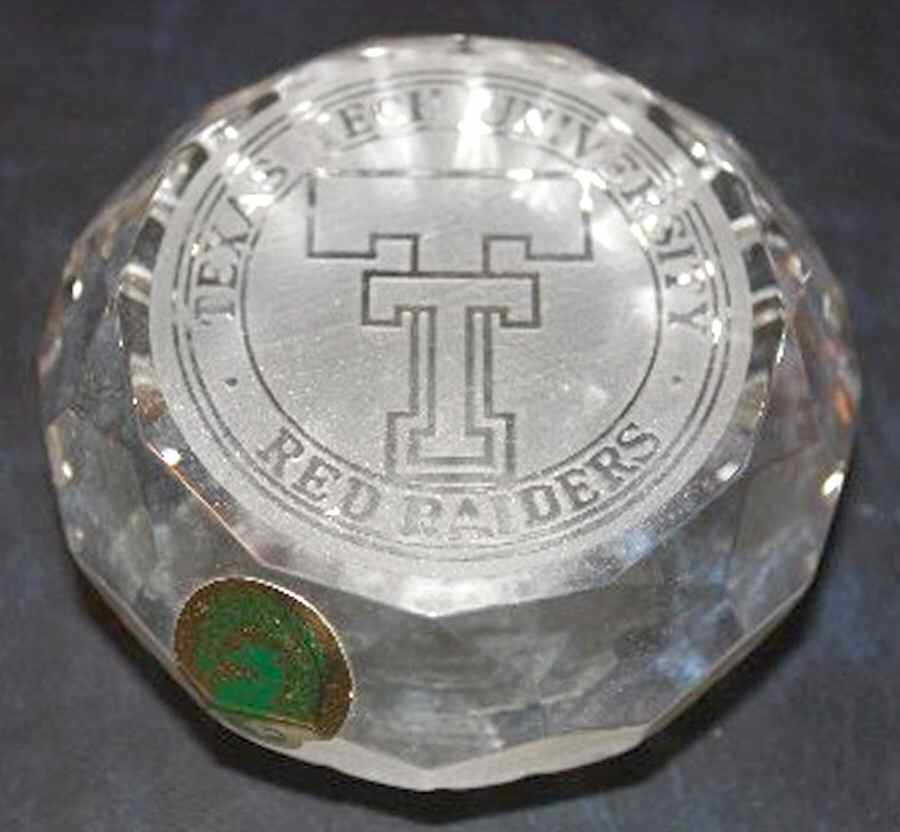 Waterford Crystal Paperweight Texas Tech - Boxed by Waterford Crystal-1