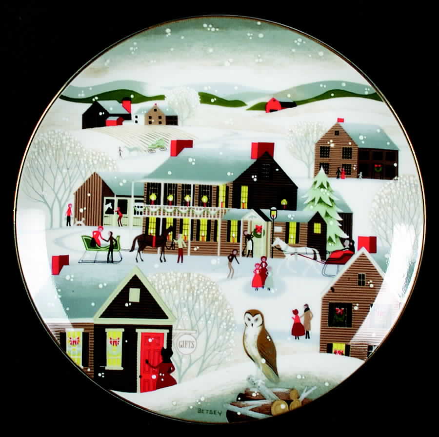 Christmas Plate Village Inn - Boxed by World Book-1