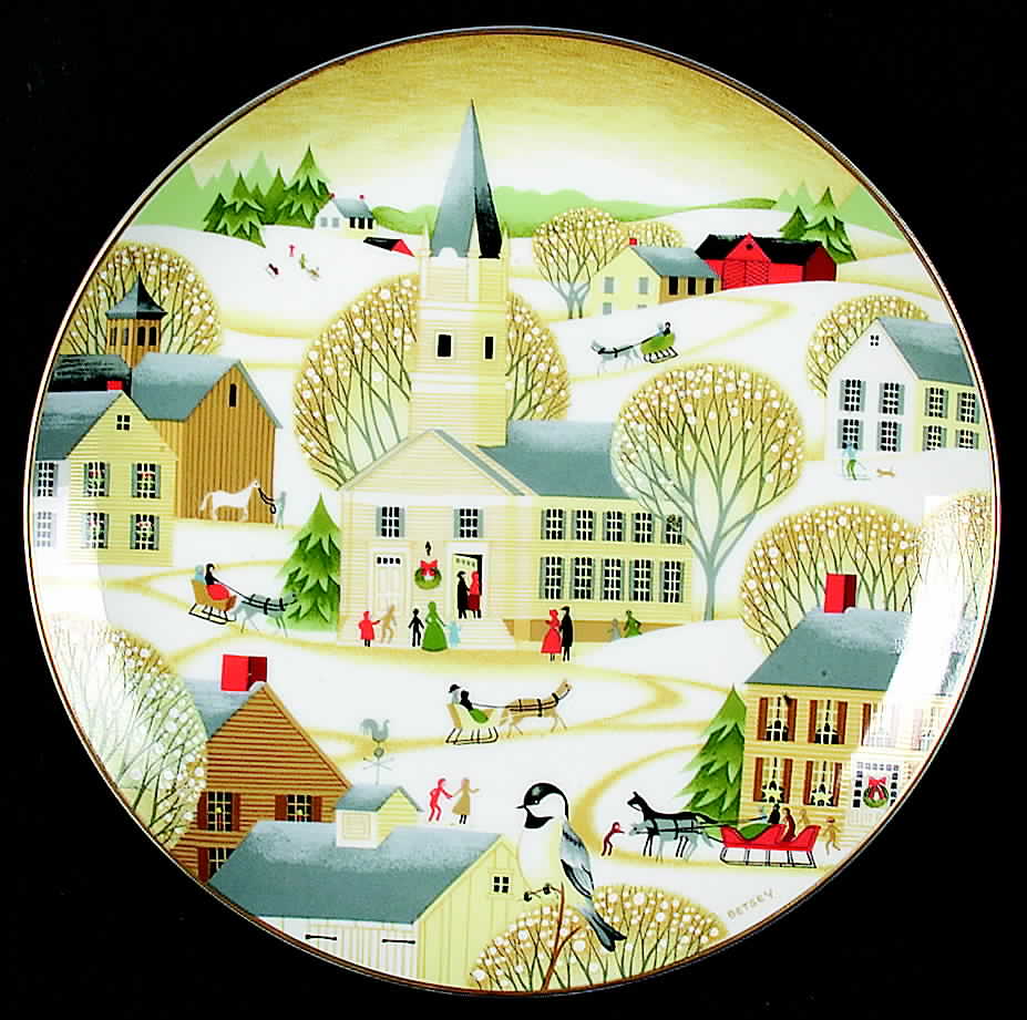 Christmas Plate Village Church - No Box by World Book-1