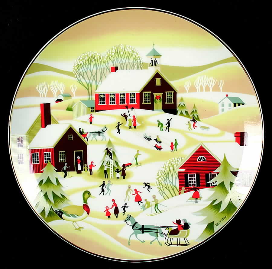 Christmas Plate Village School - Boxed by World Book-1