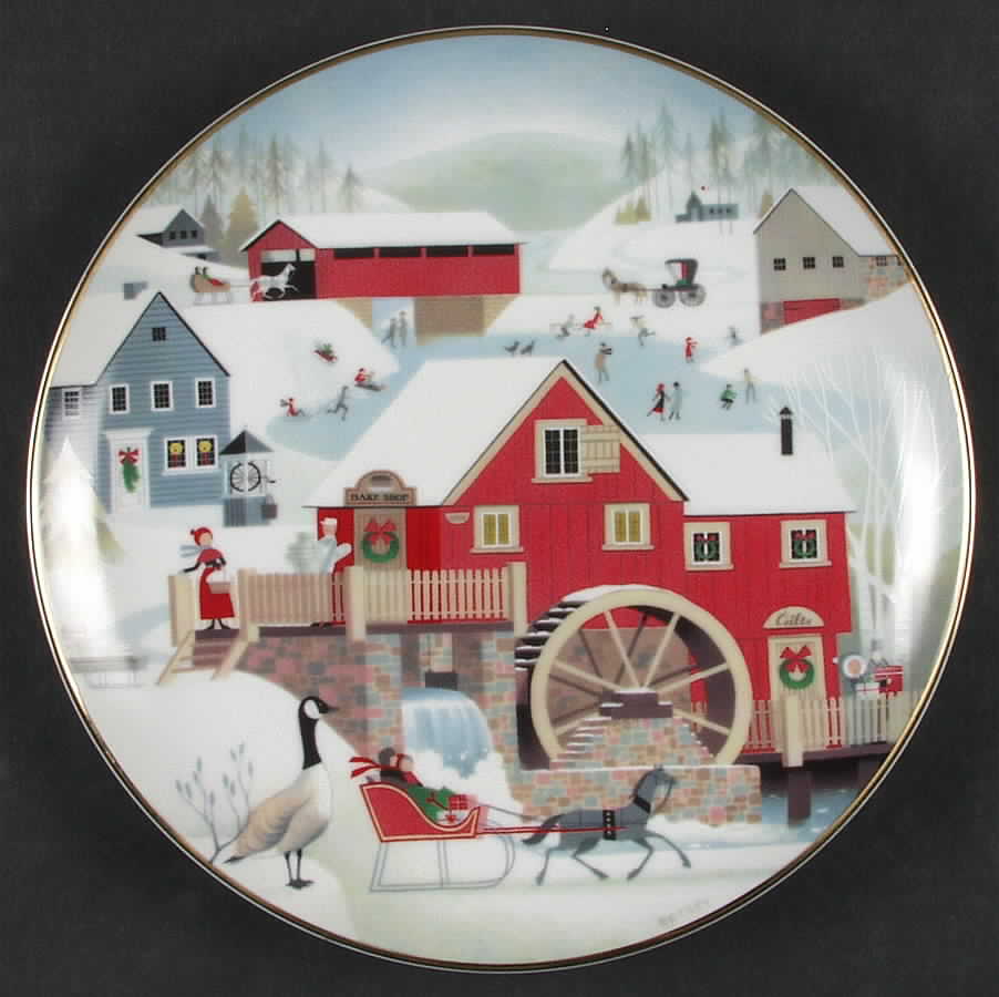 Christmas Plate Christmas By The Millstream - Boxed by World Book-1