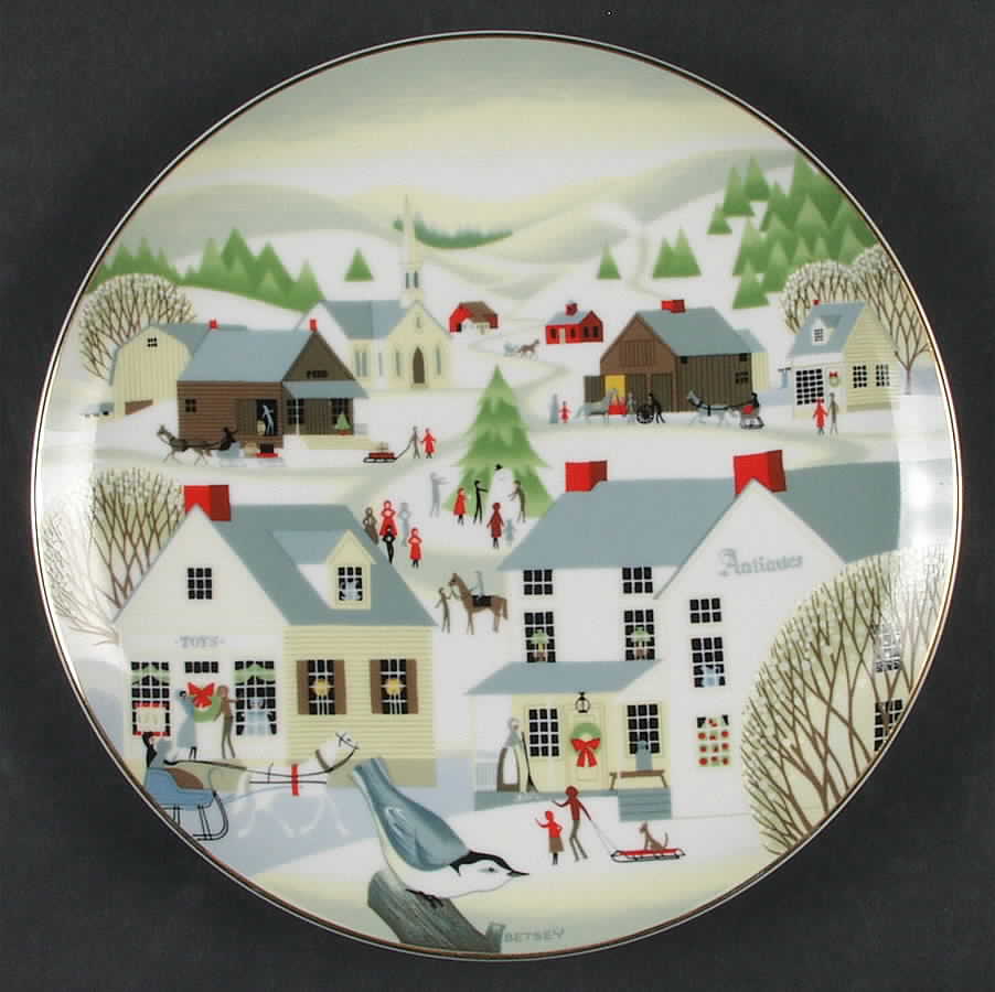 Christmas Plate Village Antique Shop - No Box by World Book-1