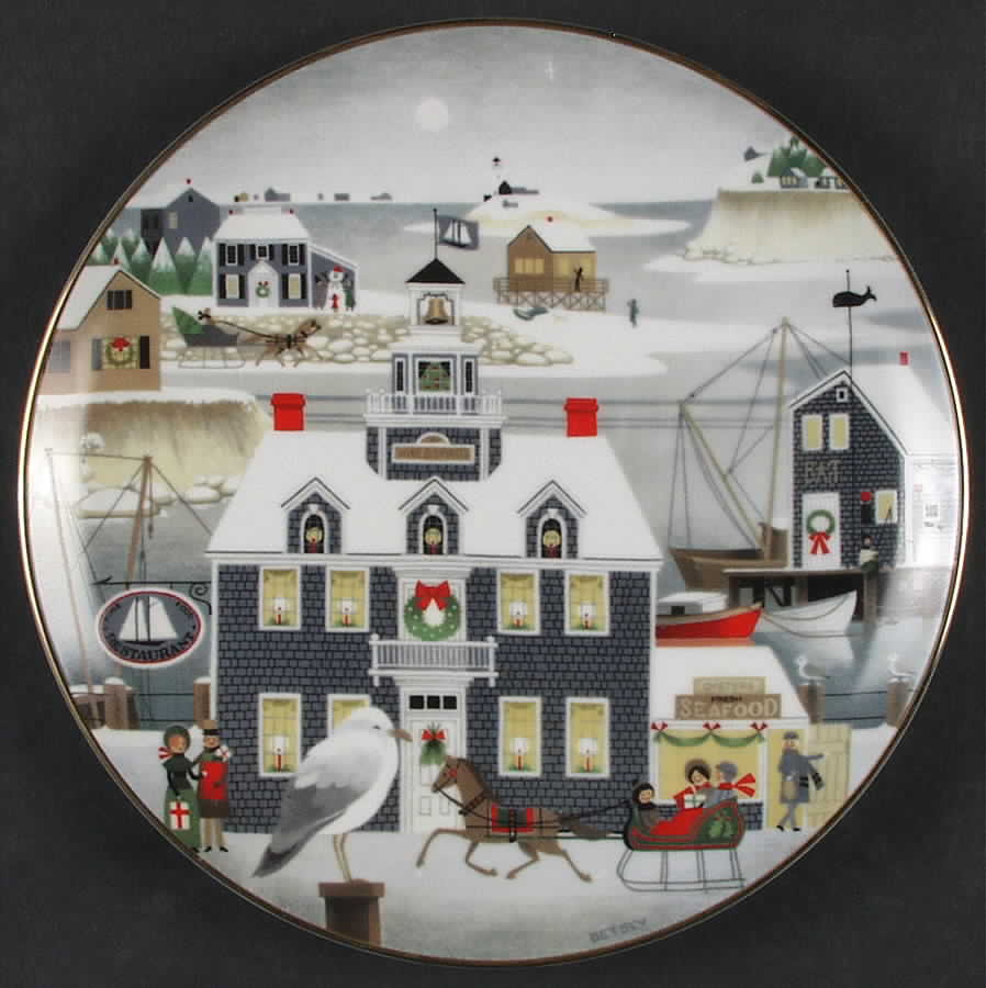 Christmas Plate Christmas Harbor - Boxed by World Book-1