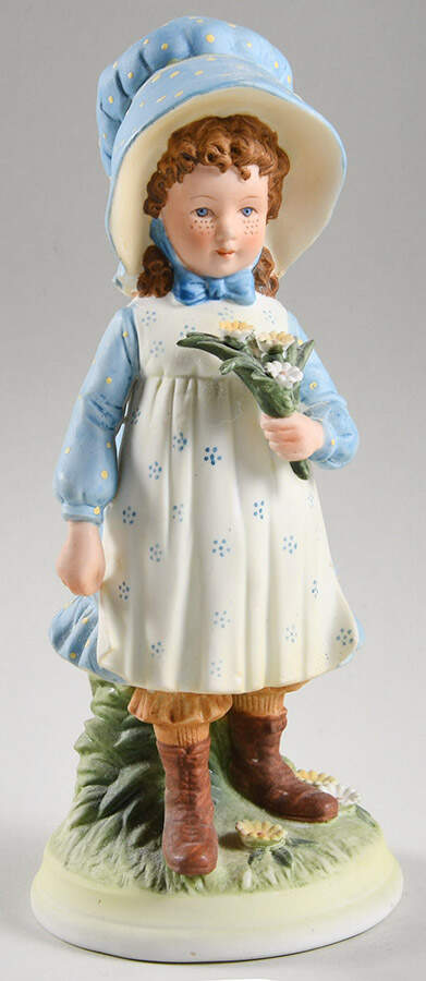 Holly Hobbie-Figurine Blue Girl With Flowers - No Box by World Wide Art-1