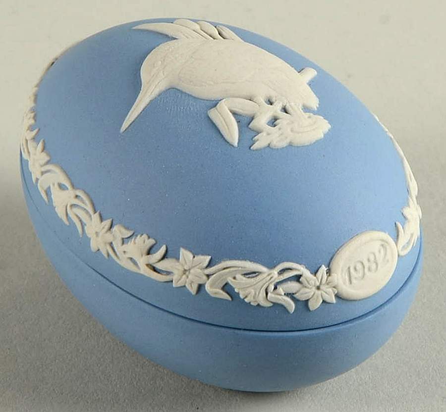 Easter Egg-Jasperware Kingfisher - Boxed by Wedgwood-1