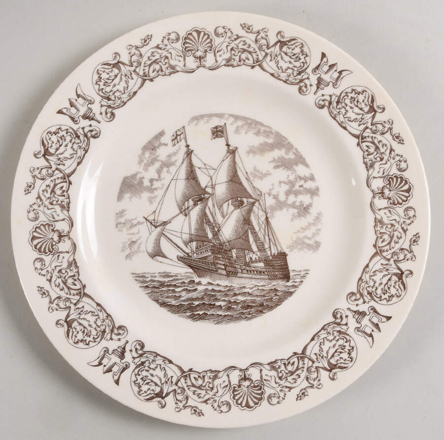 Wedgwood Single Release Plates Mayflower-350th Anniversary - No Box by Wedgwood-1