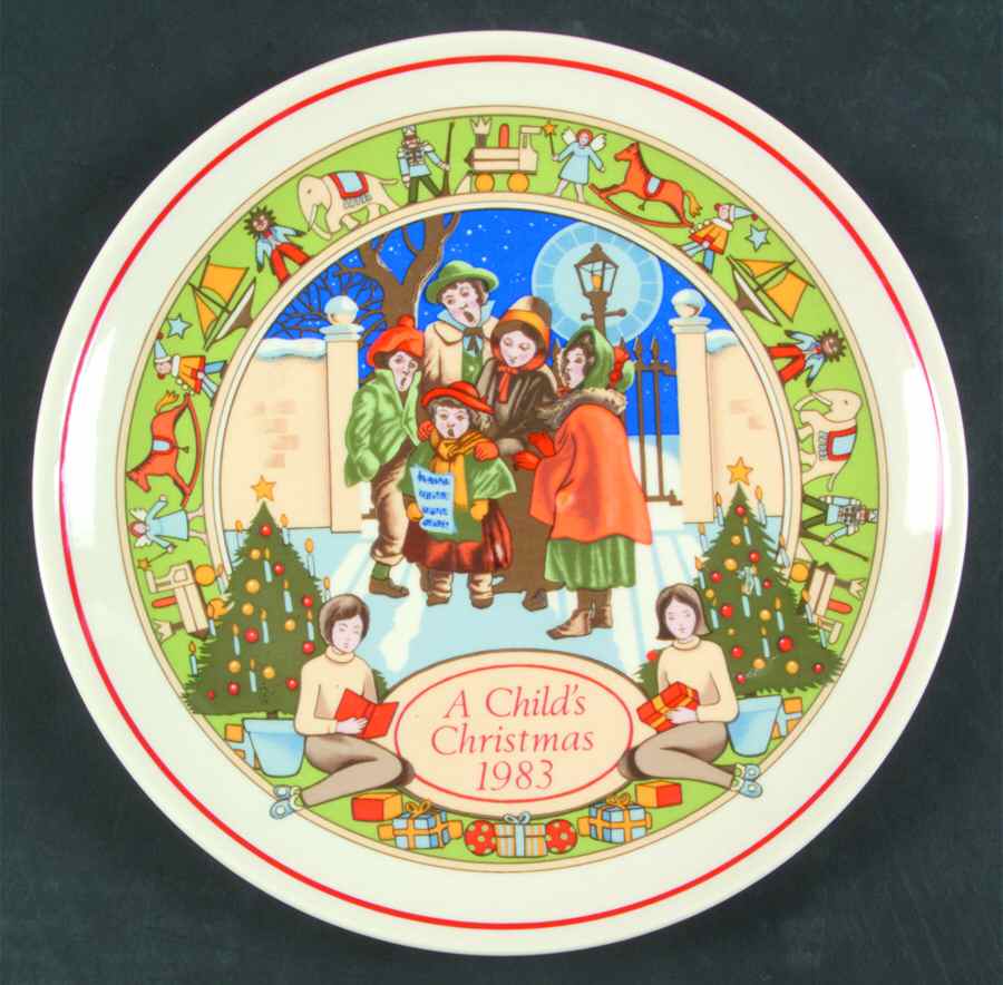 Childs Christmas Plate-Queensware Carol Singing - Boxed by Wedgwood-1