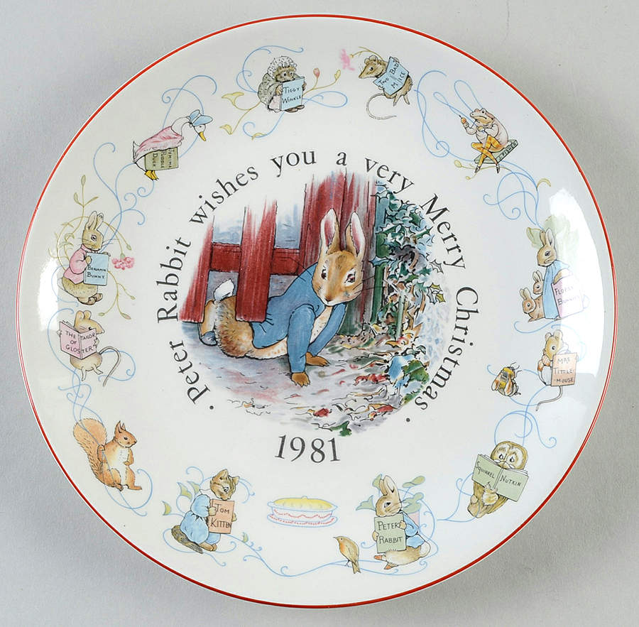 Peter Rabbit-Christmas Plate 1981-Peter Rabbit - No Box by Wedgwood-1