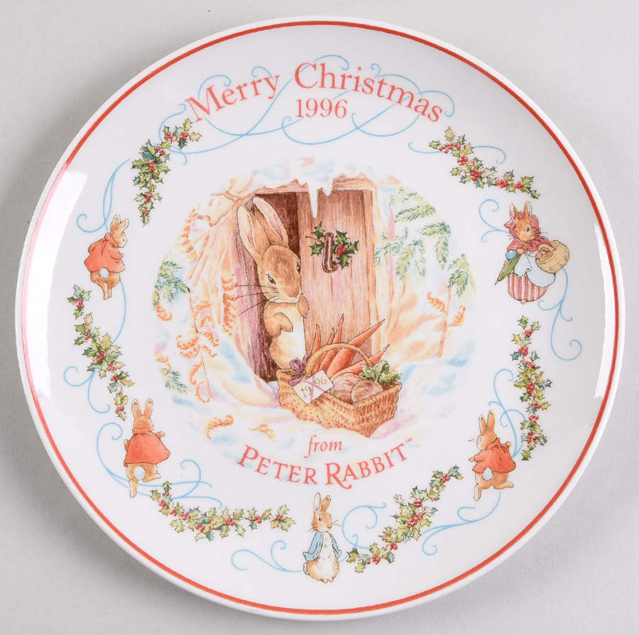Peter Rabbit-Christmas Plate 1996-Peter Rabbit - With Box by Wedgwood-1