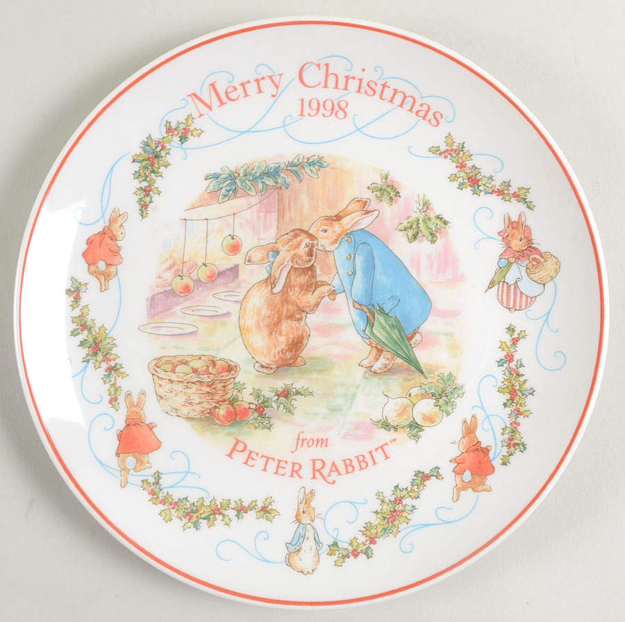 Peter Rabbit-Christmas Plate 1998-Peter Rabbit - No Box by Wedgwood-1