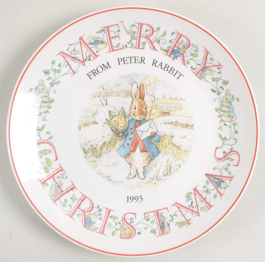 Peter Rabbit-Christmas Plate 1993-Peter Rabbit - No Box by Wedgwood-1