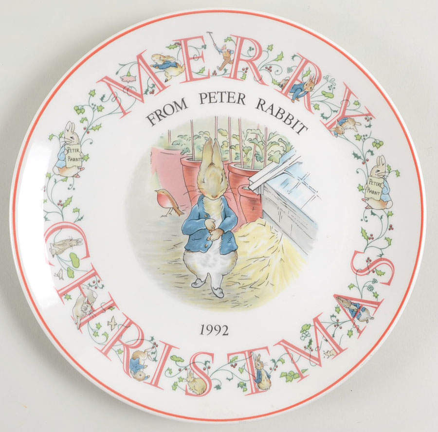 Peter Rabbit-Christmas Plate 1992-Peter Rabbit - No Box by Wedgwood-1