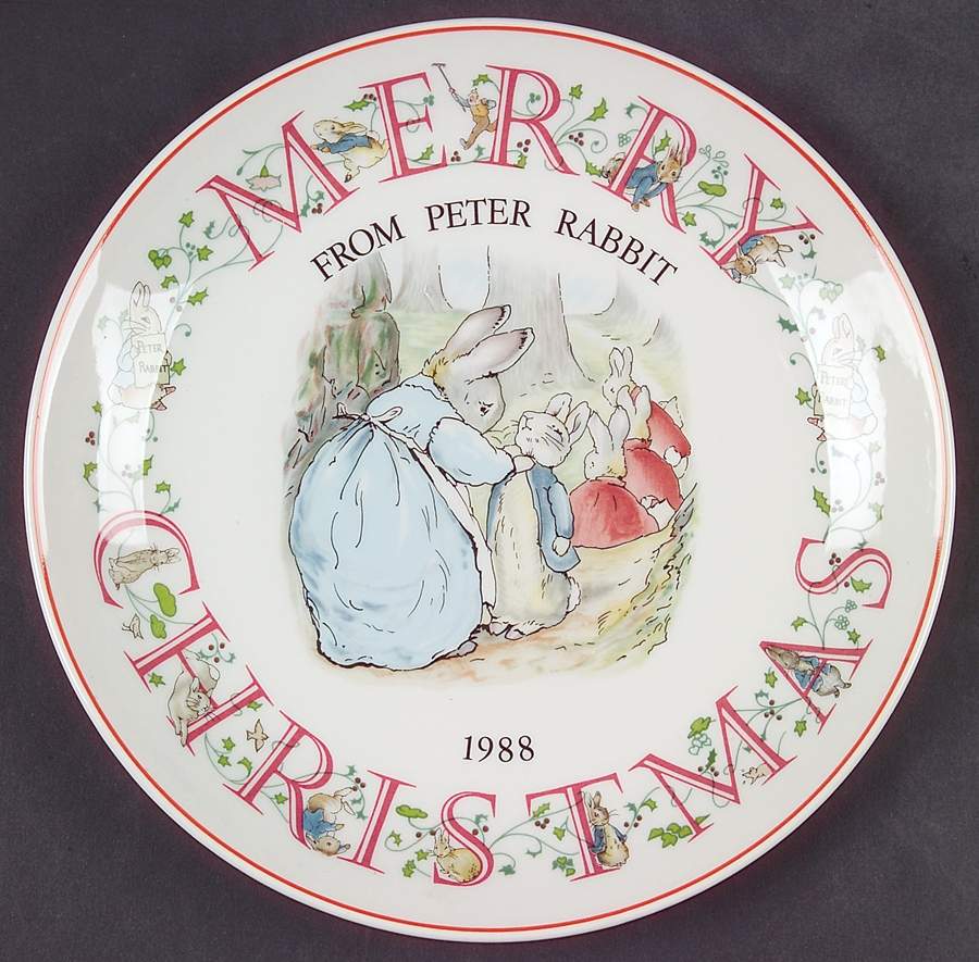 Peter Rabbit-Christmas Plate 1988-Peter Rabbit - No Box by Wedgwood-1