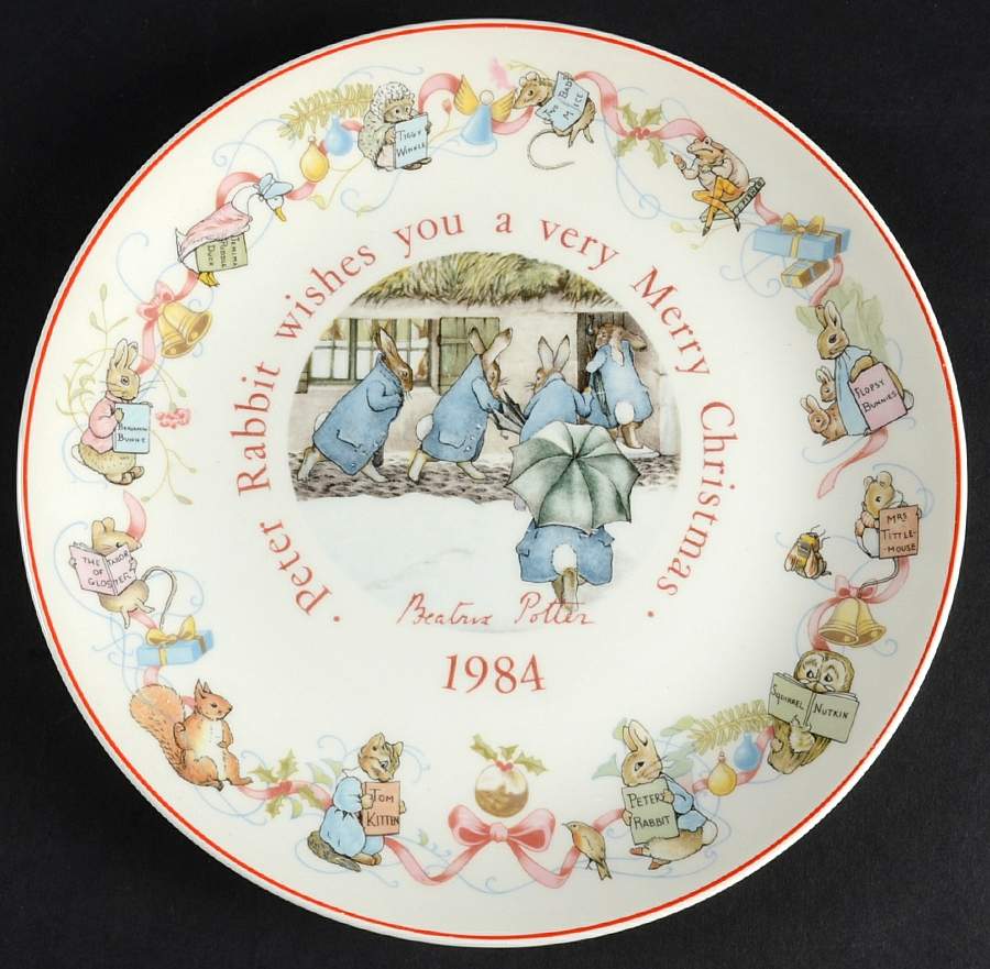 Peter Rabbit-Christmas Plate 1984-Peter Rabbit - Boxed by Wedgwood-1