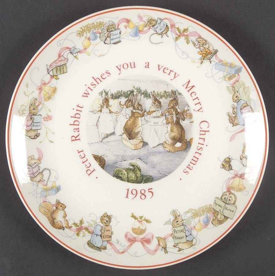 Peter Rabbit-Christmas Plate 1985-Peter Rabbit - No Box by Wedgwood-1