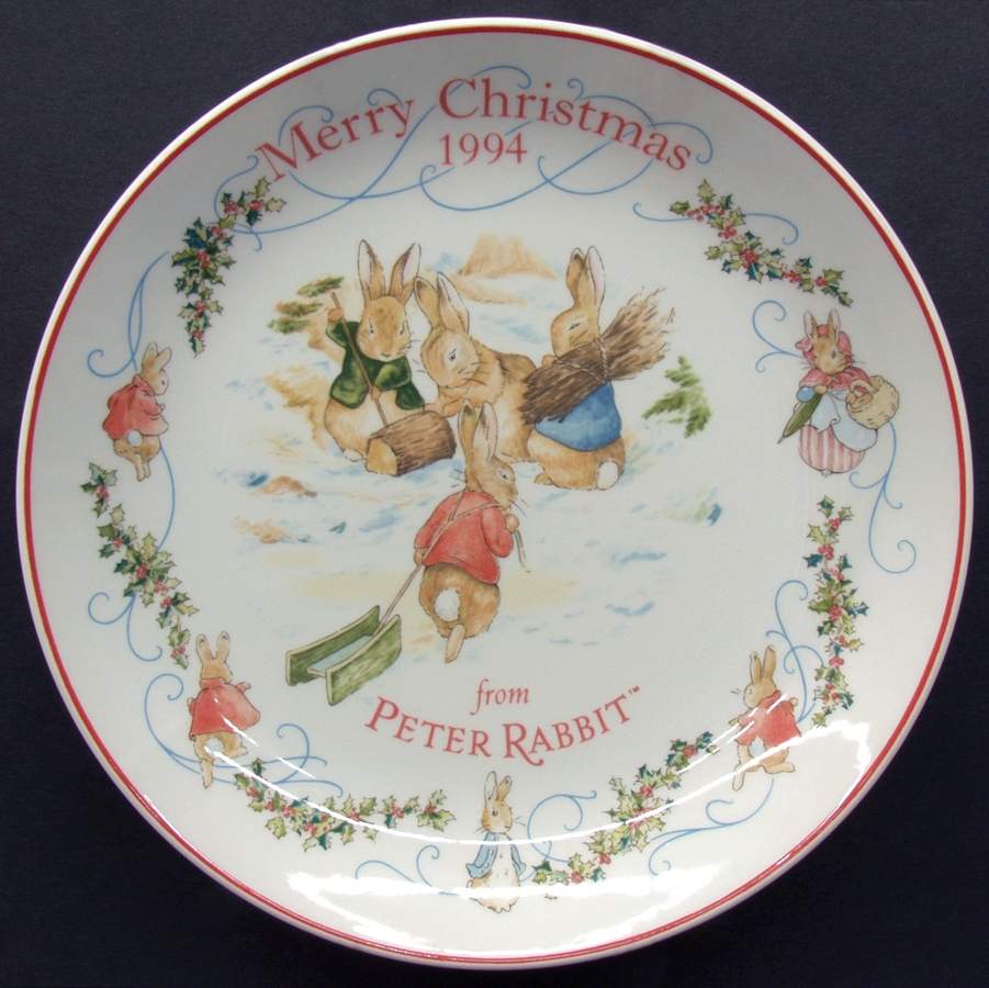 Peter Rabbit-Christmas Plate 1994-Peter Rabbit - No Box by Wedgwood-1
