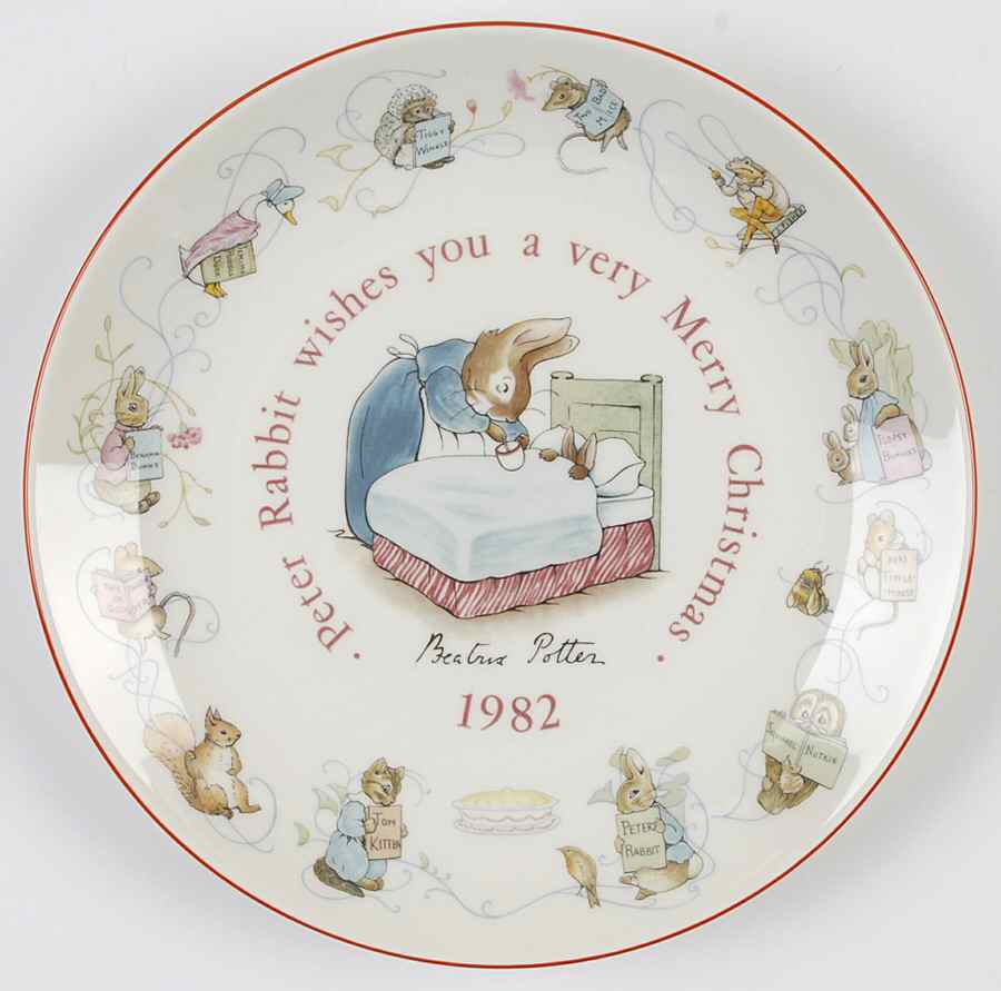 Peter Rabbit-Christmas Plate 1982-Peter Rabbit - No Box by Wedgwood-1