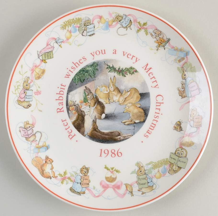 Peter Rabbit-Christmas Plate 1986-Peter Rabbit - No Box by Wedgwood-1