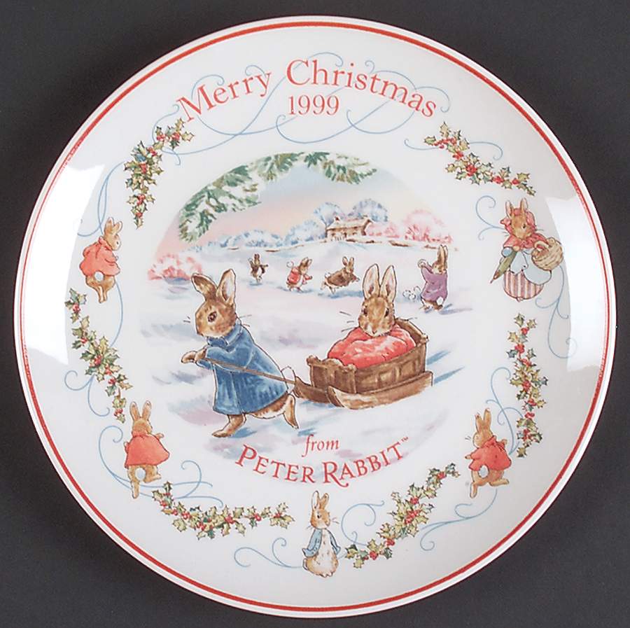 Peter Rabbit-Christmas Plate 1999-Peter Rabbit - No Box by Wedgwood-1