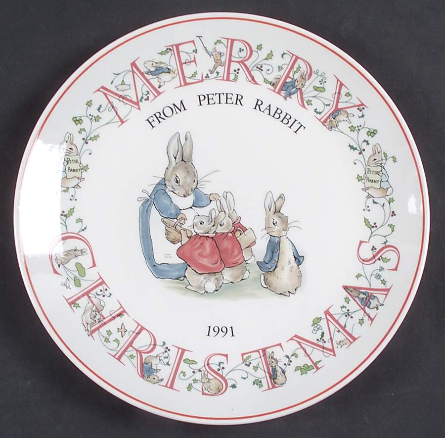 Peter Rabbit-Christmas Plate 1991-Peter Rabbit - No Box by Wedgwood-1