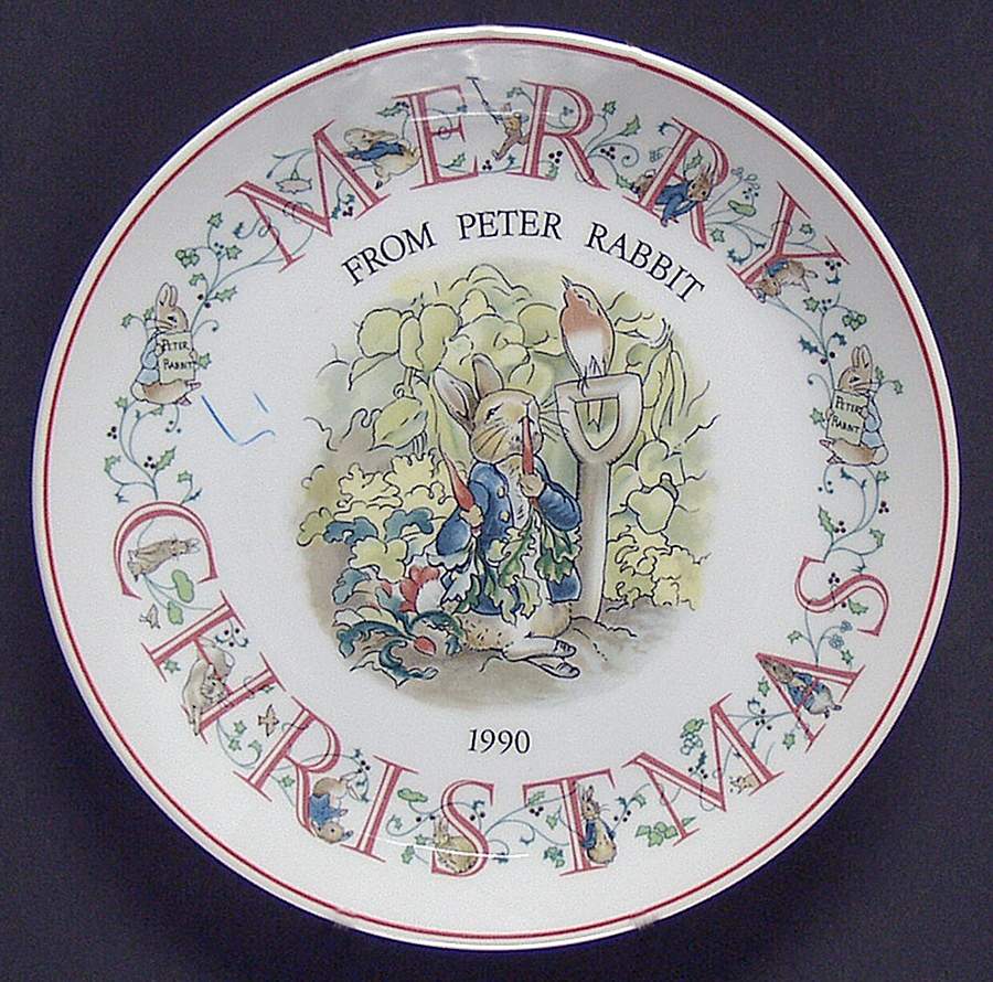 Peter Rabbit-Christmas Plate 1990-Peter Rabbit - No Box by Wedgwood-1