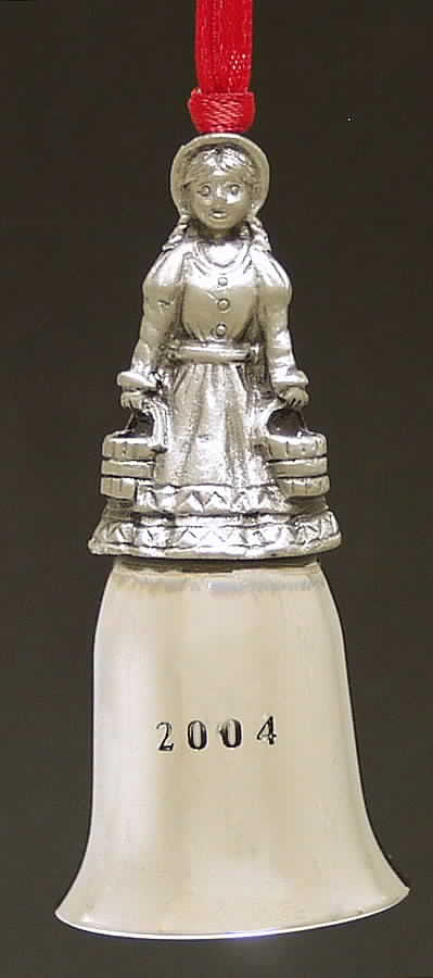 Twelve Days of Christmas-Mini Bell Eight Maids A Milking - Boxed by Wallace Silver-1