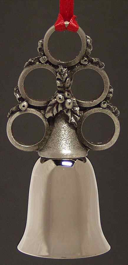 Twelve Days of Christmas-Mini Bell 5 Golden Rings - No Box by Wallace Silver-1