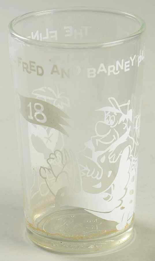 Flintstones Glasses 1962  Fred And Barney Play Golf - No Box by Welchs-1