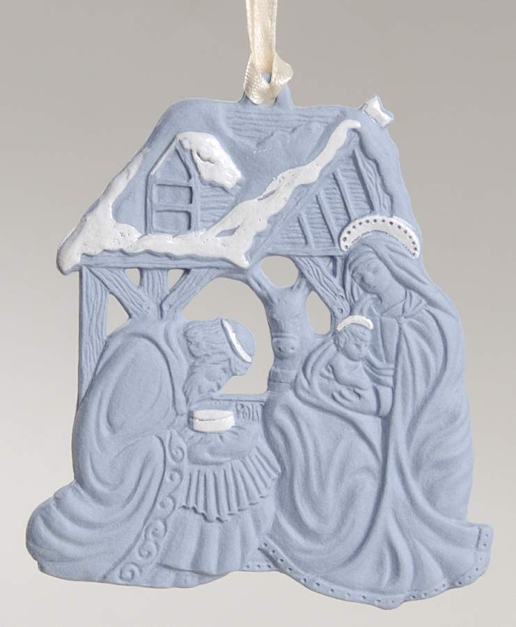 Nativity-Jasperware Manger-Blue - Boxed by Wedgwood-1