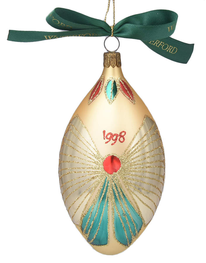 Multicolor on Champagne, White, Gold Happiness Egg-Dated 1998 - Boxed by Waterford Crystal-1