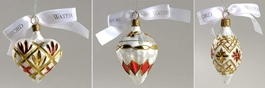 Holiday Heirloom Red and Gold Yuletide Memories (Set Of 3) - Boxed by Waterford Crystal-1